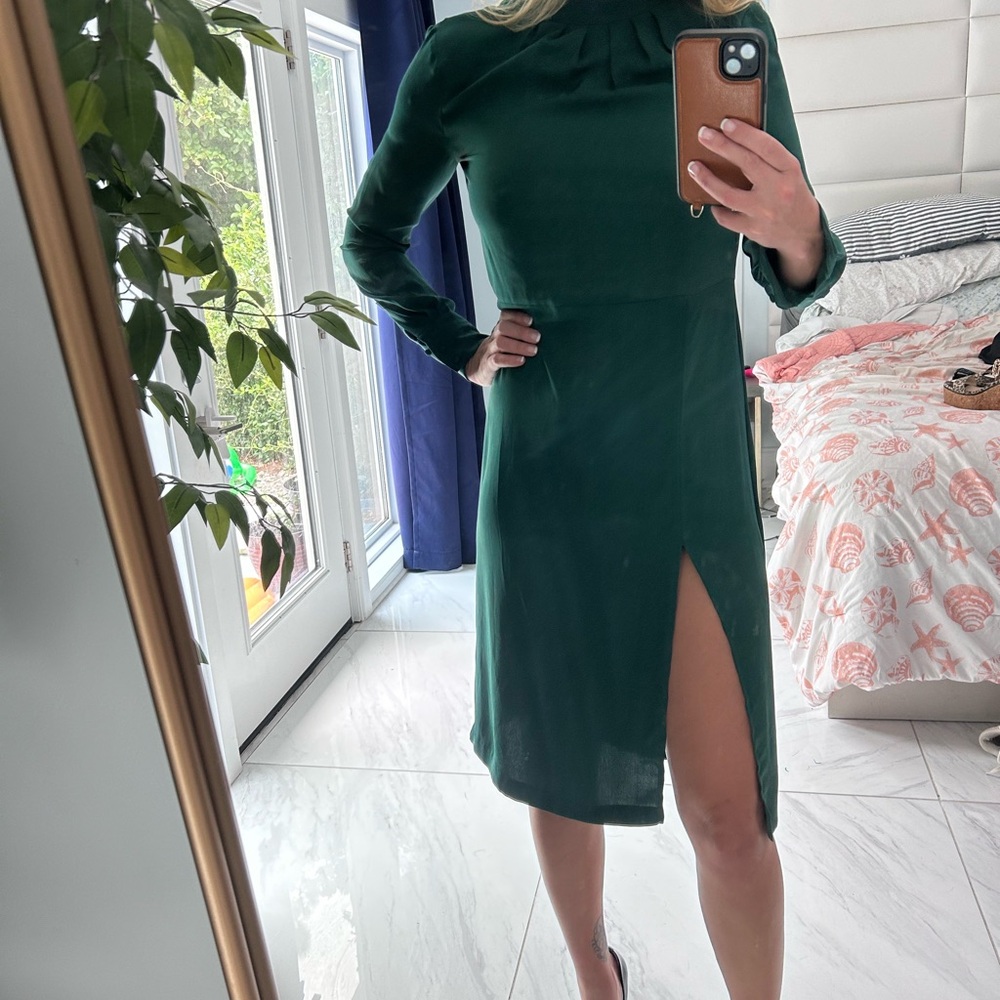 H&M Dark Green Long Sleeve Dress